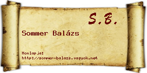 Sommer Balázs névjegykártya